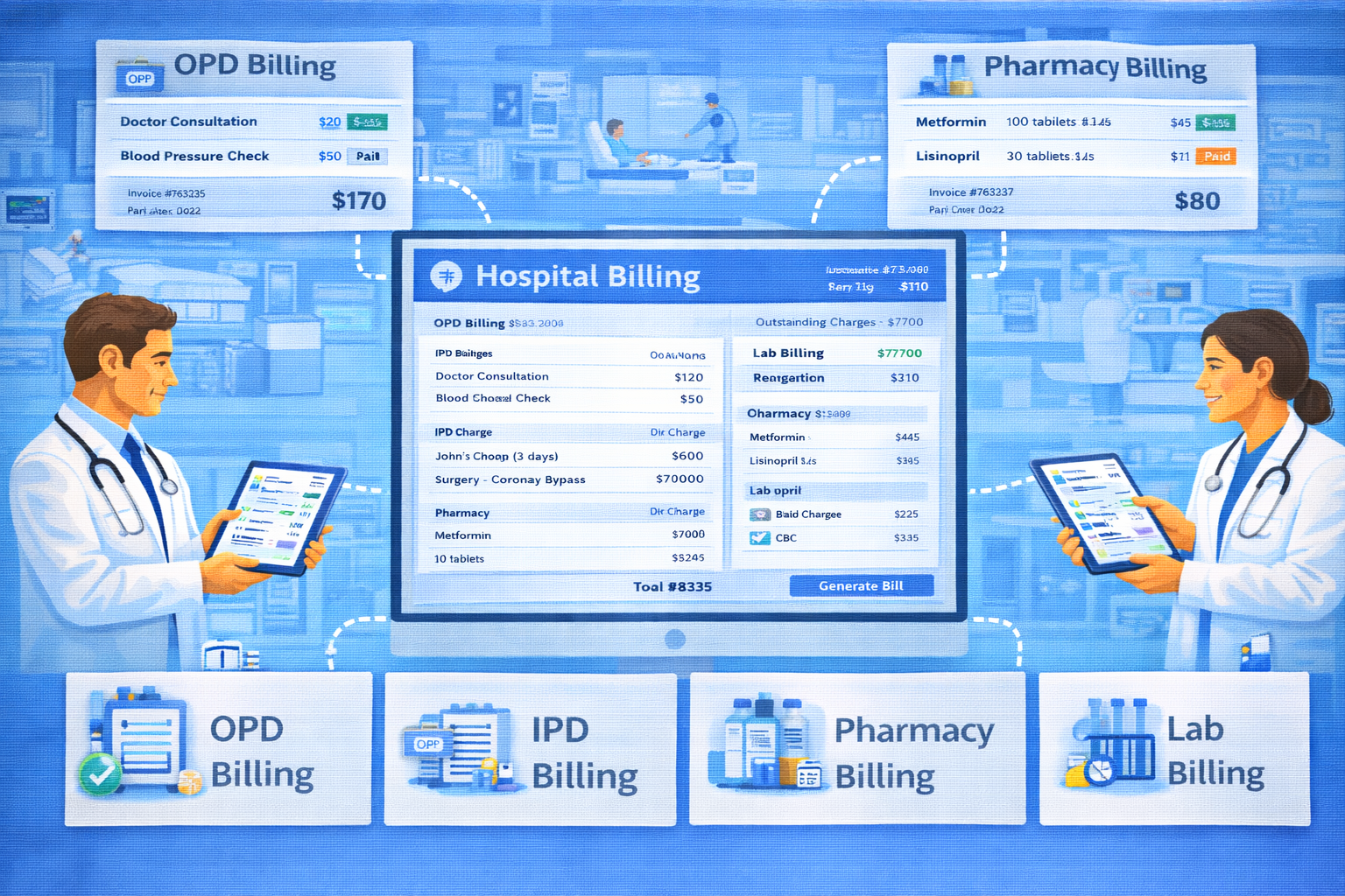 Hospital Billing Software Dashboard