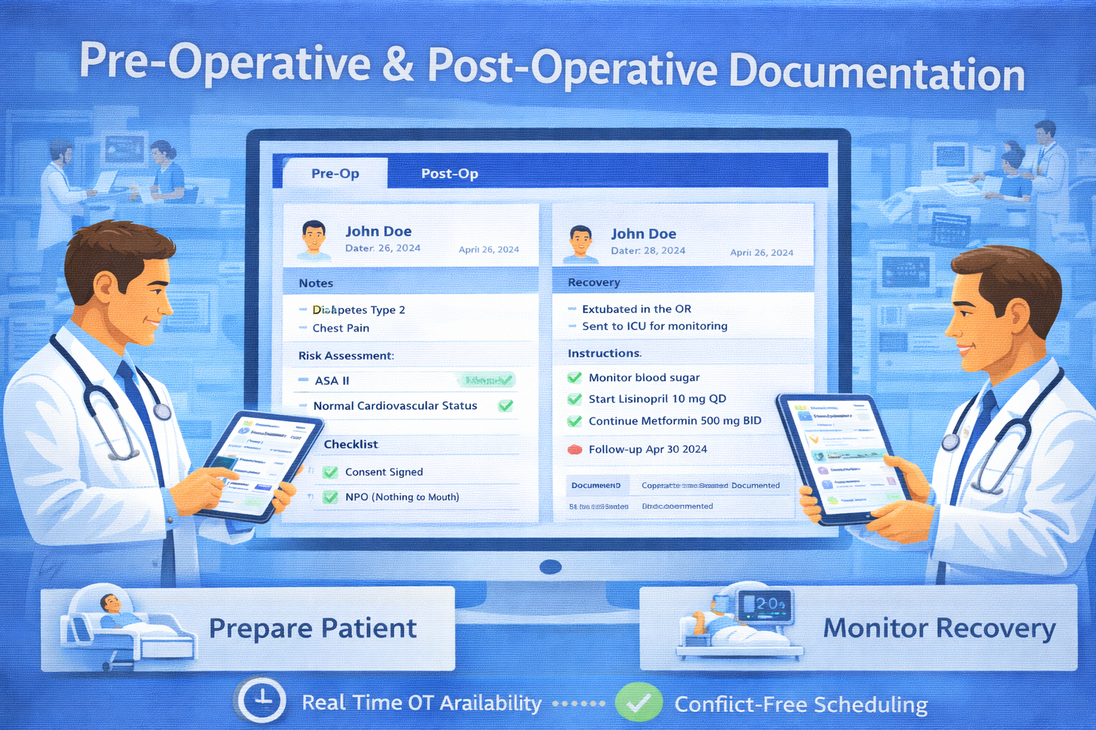 Pre Operative and Post Operative Documentation Software