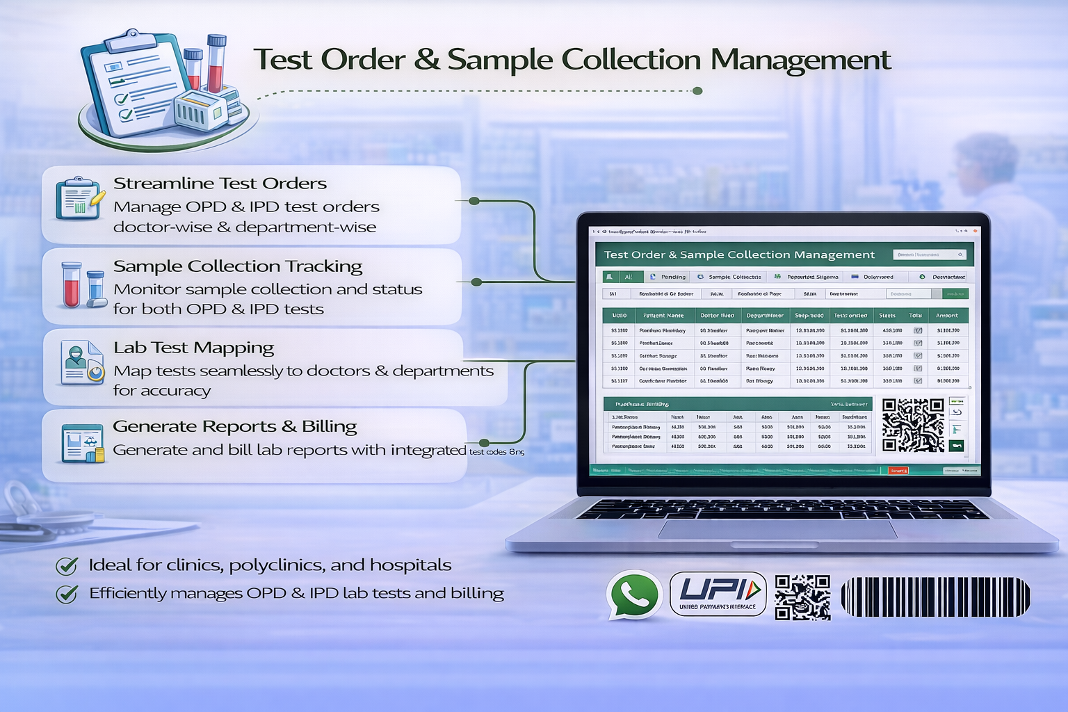 Laboratory Test Order and Sample Collection Software